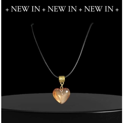 Orange Heart Stone Necklace Orange Heart Stone Necklace