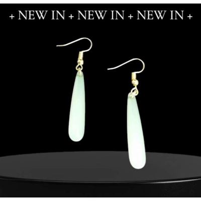 Jade Tear Drop Earrings - Gold Jade Tear Drop Earrings - Gold