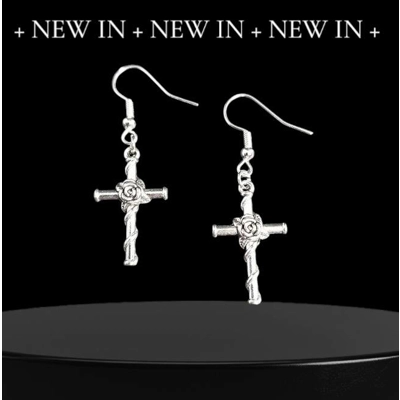 Rose Cross Earrings Rose Cross Earrings