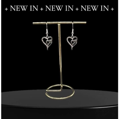 Two Hearts, One LOVE Earrings - Silver