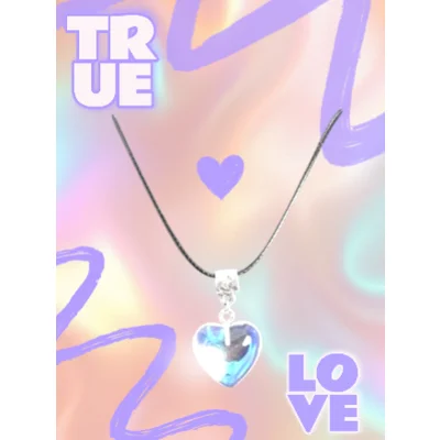 Clear Heart Stone Necklace