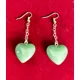 Jade Heart Stone Dangling Earrings