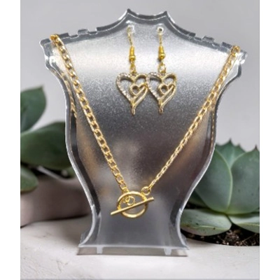 Double Heart Lariat Parure