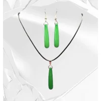 Emerald Glow Glass Jade Parure