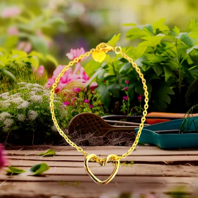 Golden Geo Heart Bracelet