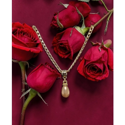 Golden Serenity Teardrop Necklace