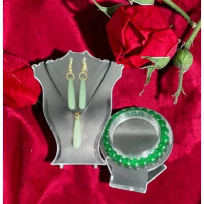 Jade Water Drop Parure with Bracelet
