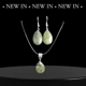 Green Stone Tear Drop Parure