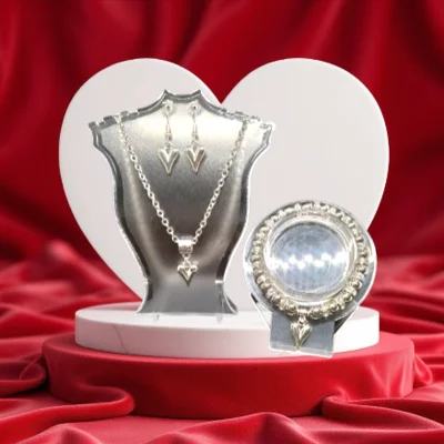 Silver Heart Treasures Parure with Bracelet