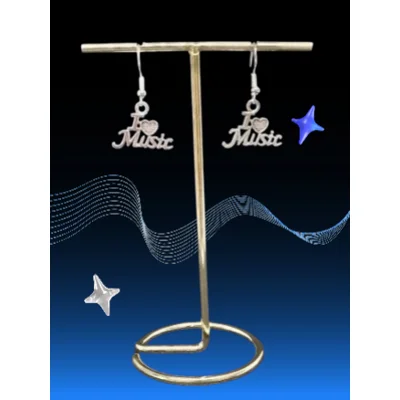 I Love Music Earrings