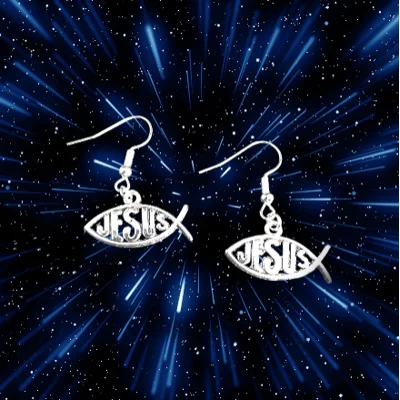 JESUS Fish Earrings