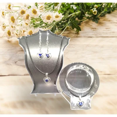 Eternity Heart Sapphire Leather Parure