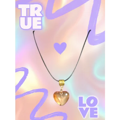 Orange Heart Stone Necklace