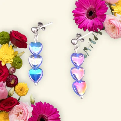 Lavender Glow Heart Earrings