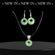 Jade Pendant Jewelry Set - Silver