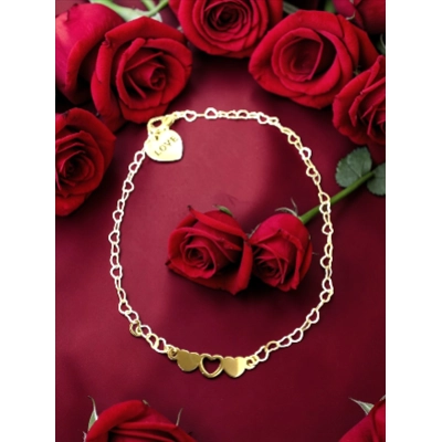 Three Hearts Charm Bracelet