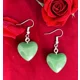 Jade Heart Stone Earrings