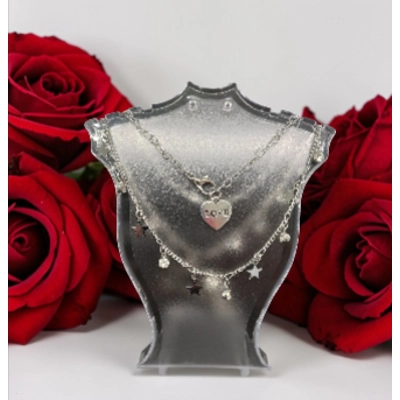 Star Anklet & Heart Chain Bracelet Parure