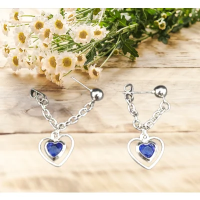 Eternity Heart Sapphire Studded Earrings