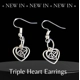 Triple Heart Earrings Triple Heart Earrings