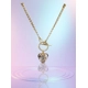 Zircon Inlaid Heart to Heart Lariat Necklace