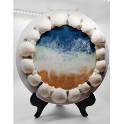 Sea Glass Wooden Plate