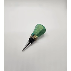 Green Glitz Wine Stopper
