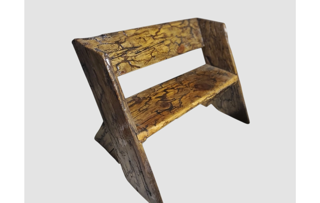 Fractal burnt Leopold Bench