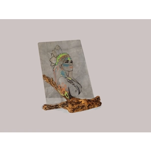 Etched Glass with cholla base