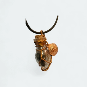 Glass Pendant Necklaces with seeds