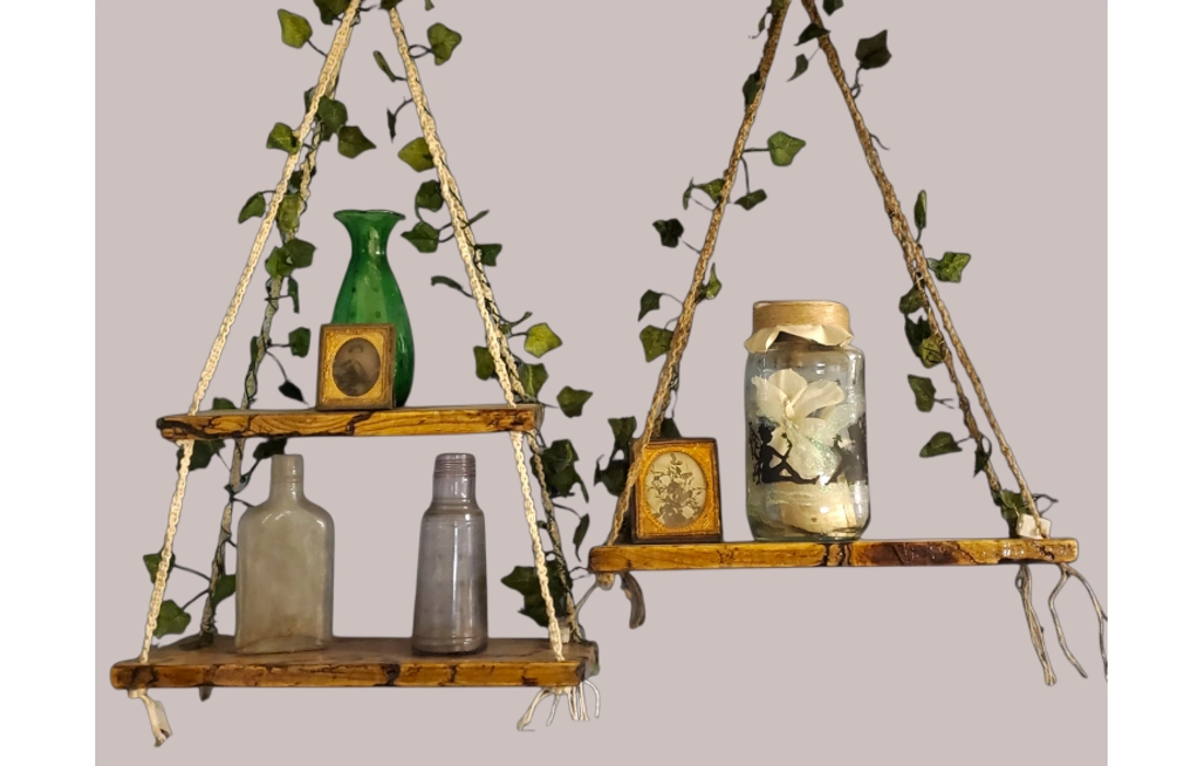 Fractal burnt lighted shelfs