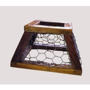 Fractal burnt lamp shade with chicken wire