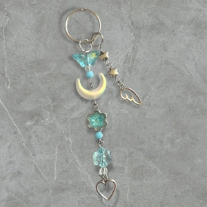 Baby Blue & Silver Charm Keyring