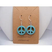 Howlite Turquoise Peace Sign earrings