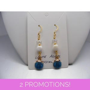 Shells w/ White Agate and Crystal earrings