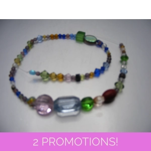 Multi Color and Size Bicone and Crystal Strand 15