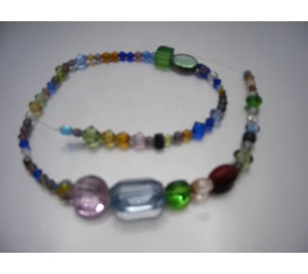Multi Color and Size Bicone and Crystal Strand 15"