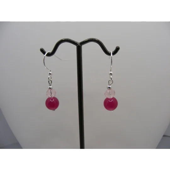 Purple Stone and Crystal earrings