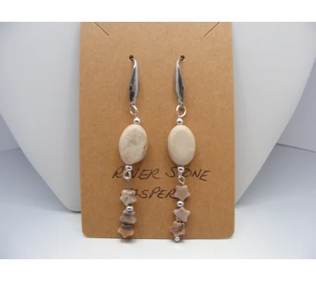 River Stone and Jasper Star earrings