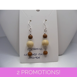 Ceramic and Leopard Skip Jasper earrings