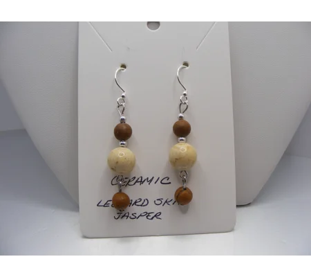 Ceramic and Leopard Skip Jasper earrings