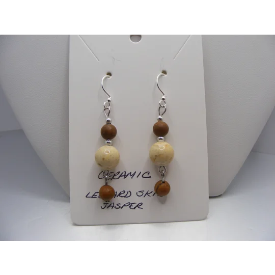 Ceramic and Leopard Skip Jasper earrings