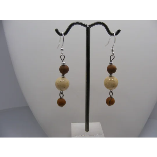 Ceramic and Leopard Skip Jasper earrings