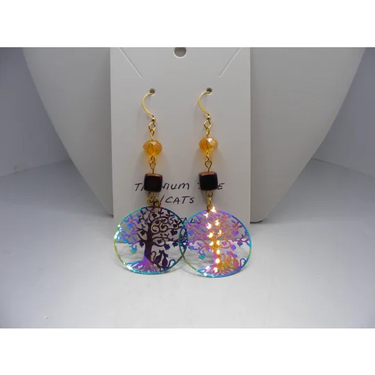 Titanium Coated Butterfly and Crystal earrings