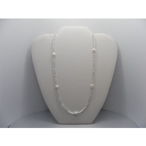 Freshwater Pearl and Silver lined Rocaille Beaded Necklace