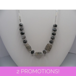 Tourmaline in Quartz Necklace and earring set