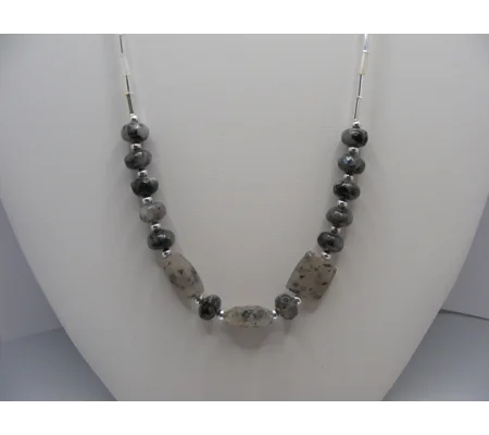 Tourmaline in Quartz Necklace and earring set