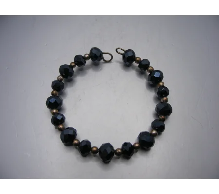 Memory Wire Black Crystal Bracelet