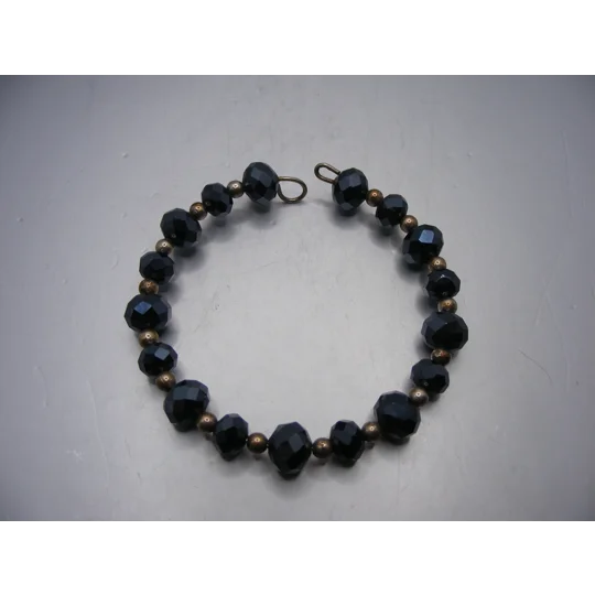 Memory Wire Black Crystal Bracelet
