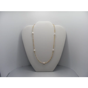 Freshwater Pearl and Gold and Silver Beaded Necklace